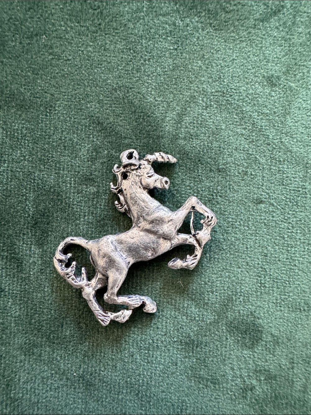 Pewter Unicorn Pendant - Sculpted Mythical Horse